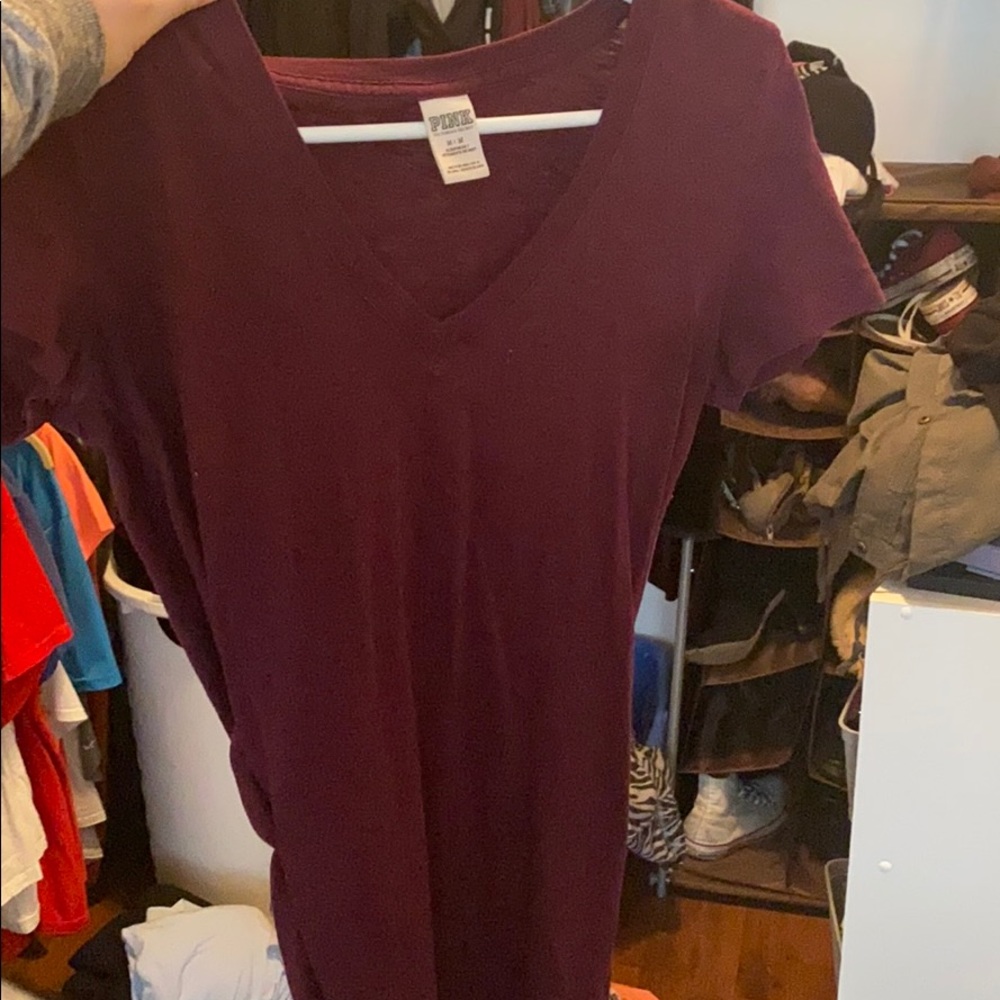 Short sleeve, basic, maroon